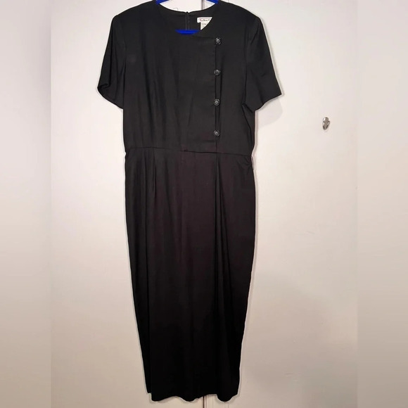 Talbots Dresses & Skirts - Talbots,14, maxi, Linen Viscose faux button front seam bias, short sleeve dress